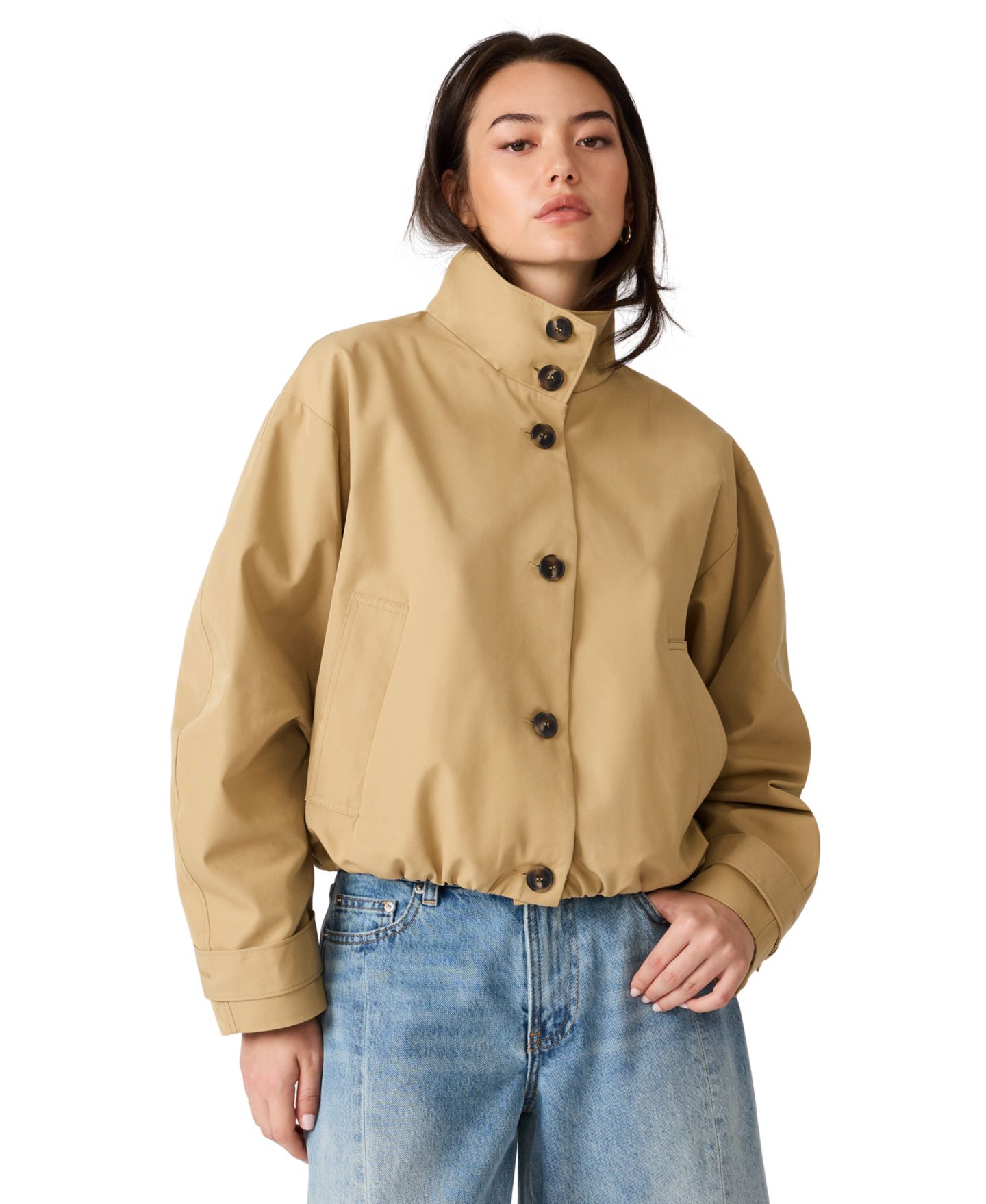 Женская куртка Steve Madden Fayden Button-Front, цвет: Средний хаки — фото 1
