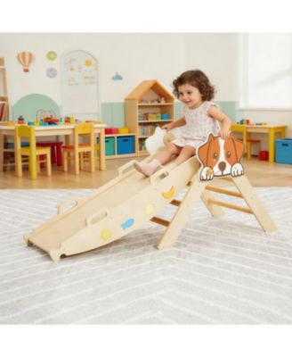 72.8 x 20.5 x 22.8 Inch Kids Climbing Frame Engineered Wood Toddler Indoor Play Gym Climbing Arch for Physical Fun, Wooden Frame