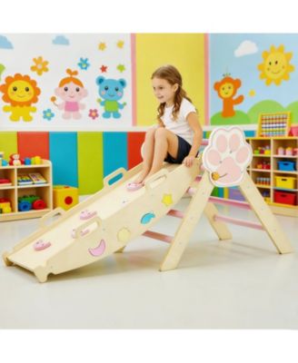 72.8 x 20.5 x 22.8 Inch Kids Climbing Frame Engineered Wood Toddler Indoor Play Gym Climbing Arch for Physical Fun, Wooden Frame