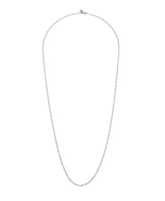 Silver Metal Alloy Long Link Necklace