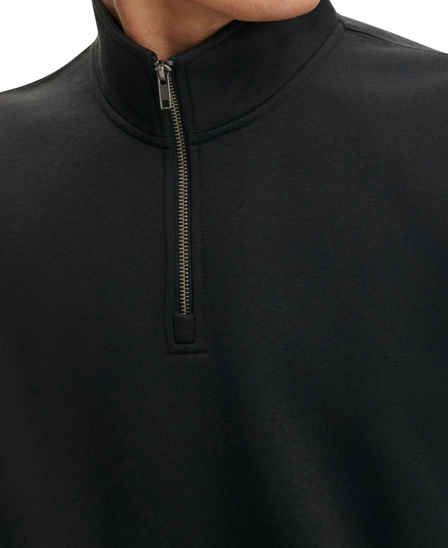 Мужской свитшот COTTON ON Zip Fleece, цвет: Чёрный — фото 3