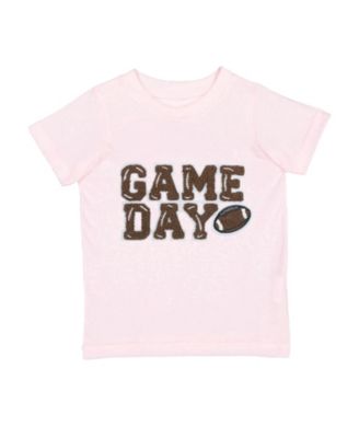 Little Girls Game Day Patch Short Sleeve T-Shirt