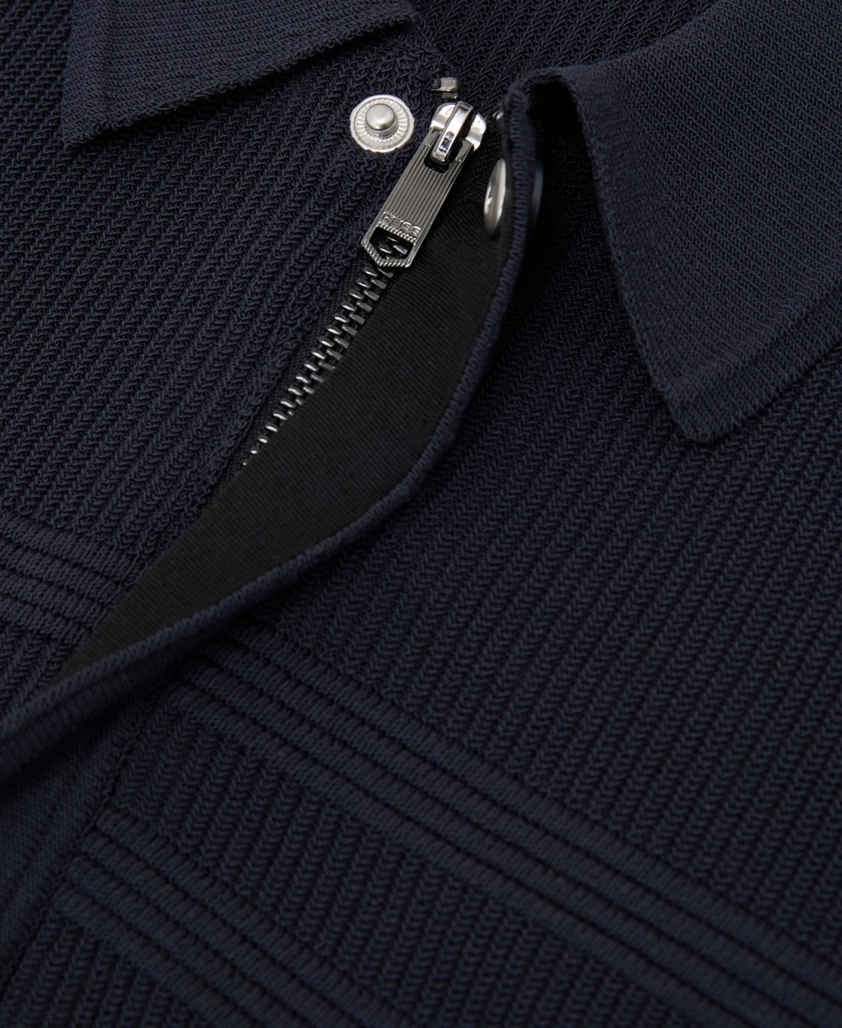 Reiss Men's Falklands Cotton-Blend Textured-Knit Half-Zip Polo Shirt