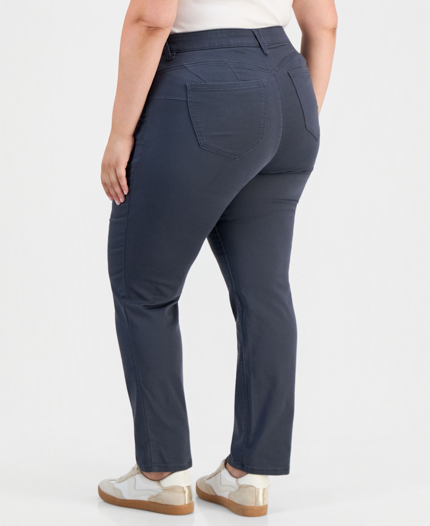 Женские джинсы Democracy Trendy Plus Size AbSolution Straight-Leg, цвет: Оловянный — фото 5