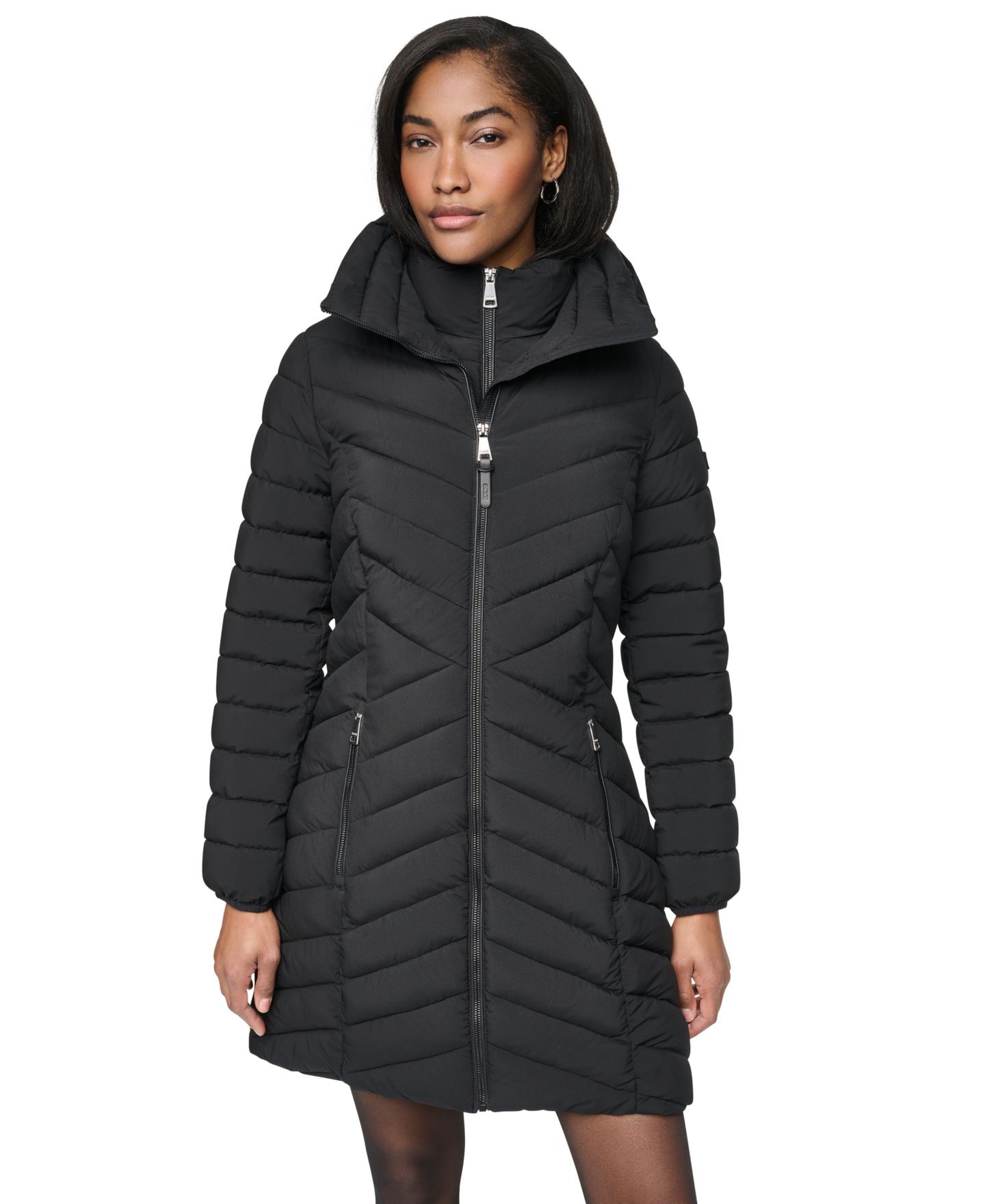 Женская куртка DKNY Bibbed Packable Puffer, цвет: Чёрный — фото 8