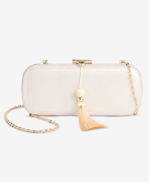 Женский клатч I.N.C. International Concepts Tassel-Detail Gold-Tone Clutch Handbag, цвет: Magnolia