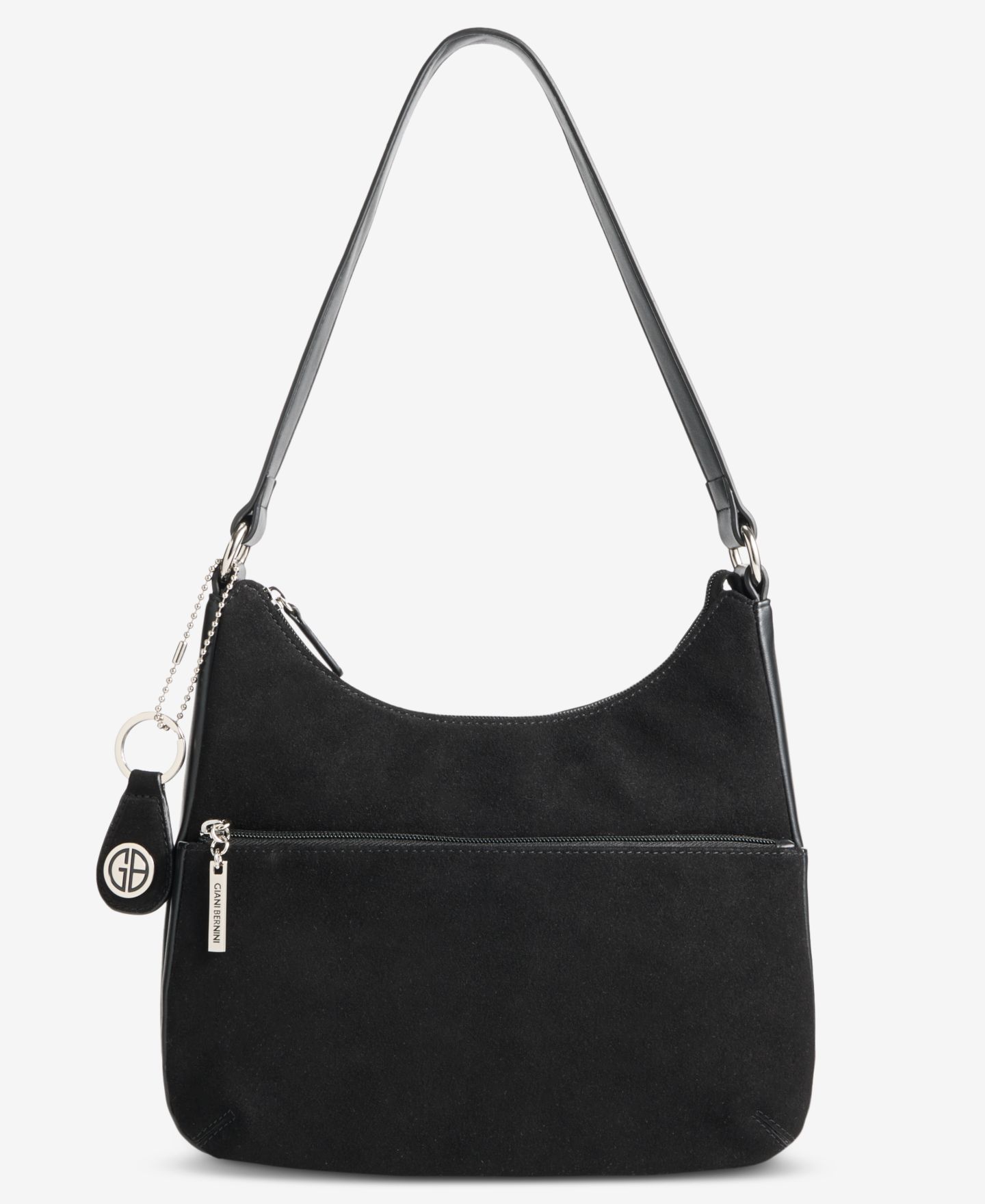 Женская сумка Giani Bernini Nappa Suede Combo Hobo, цвет: Чёрный — фото 1
