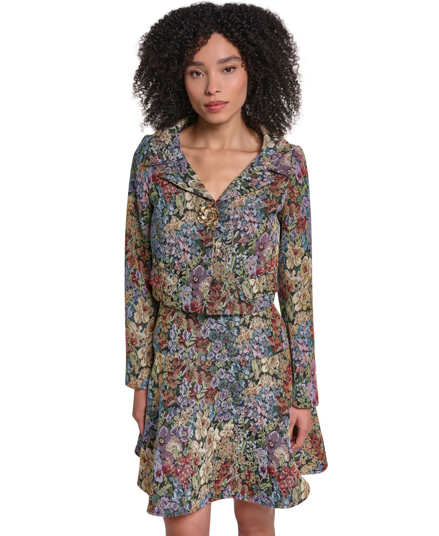 Женская куртка KARL LAGERFELD PARIS Floral Tapestry, цвет: Синий разноцветный — фото 4