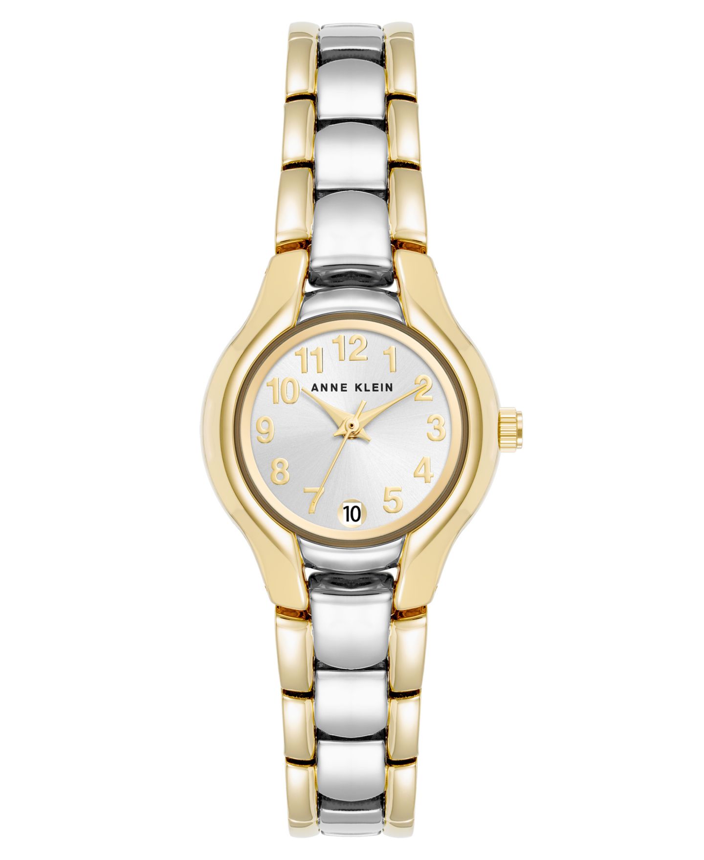 Женские часы Anne Klein Quartz Round Silver Dial Two-Tone Alloy Metal Bracelet Watch 24mm x 29mm — фото 1