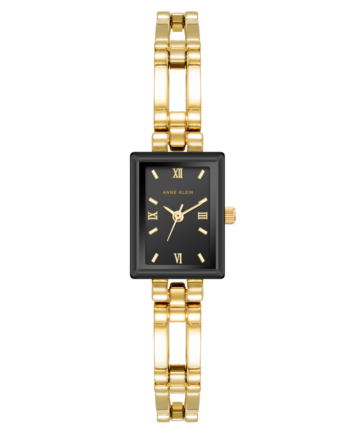 Anne Klein Women's Quartz Rectangle Gold-Tone Alloy Metal Bracelet Watch 28mm x 16.3mm