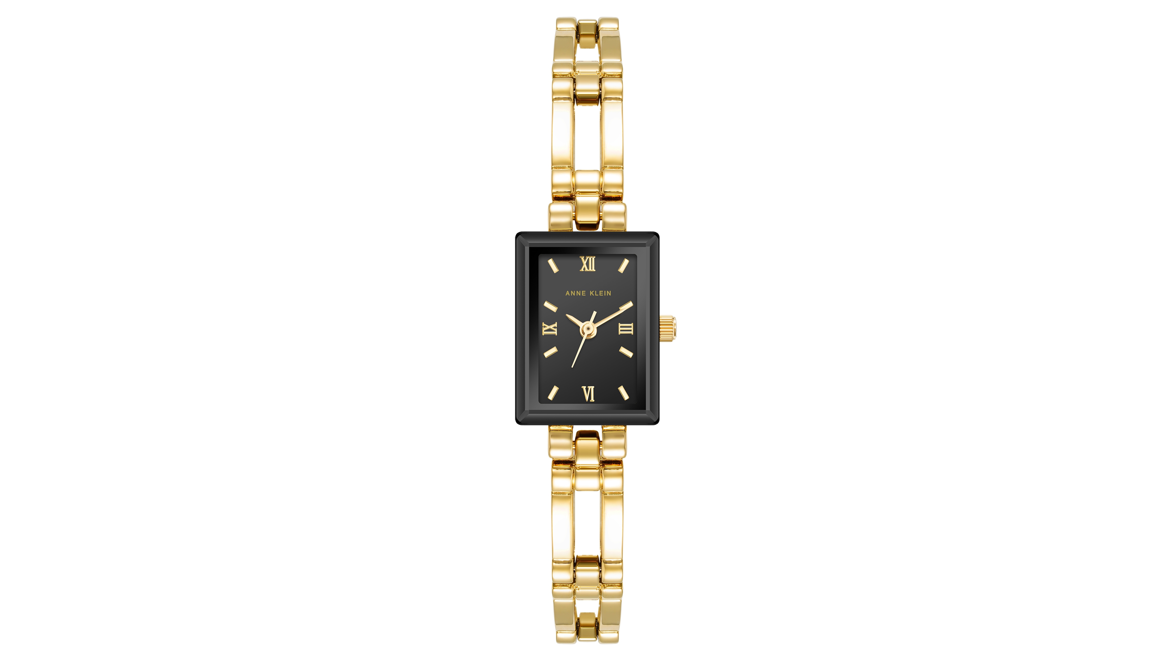 Anne Klein Women's Quartz Rectangle Gold-Tone Alloy Metal Bracelet Watch 28mm x 16.3mm