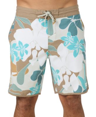 Men's Cruzer Scallop Leaf Pattern Board Shorts