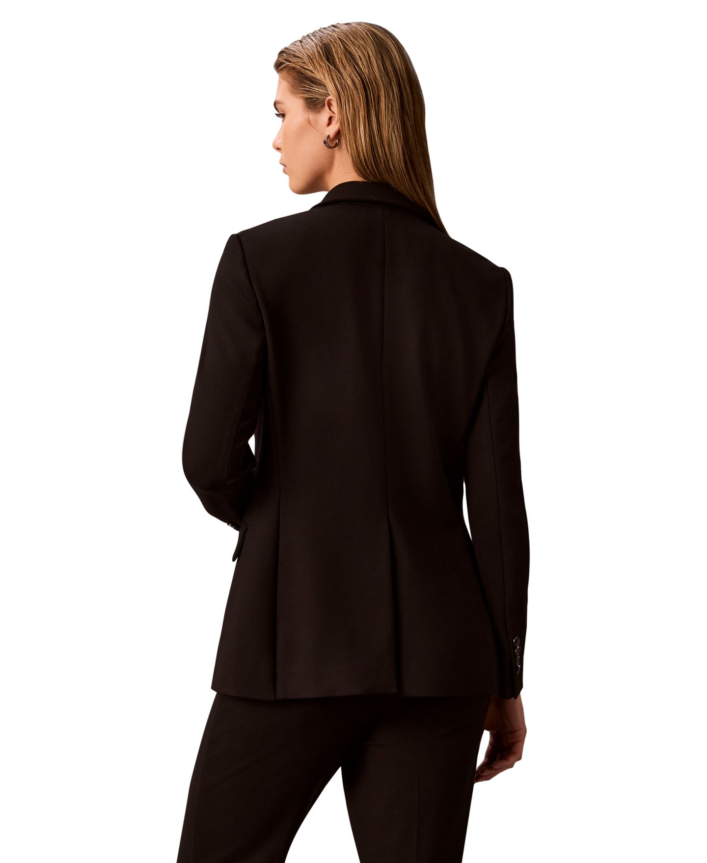 Женская куртка Calvin Klein Notch Collar One-Button, цвет: Чёрный — фото 9