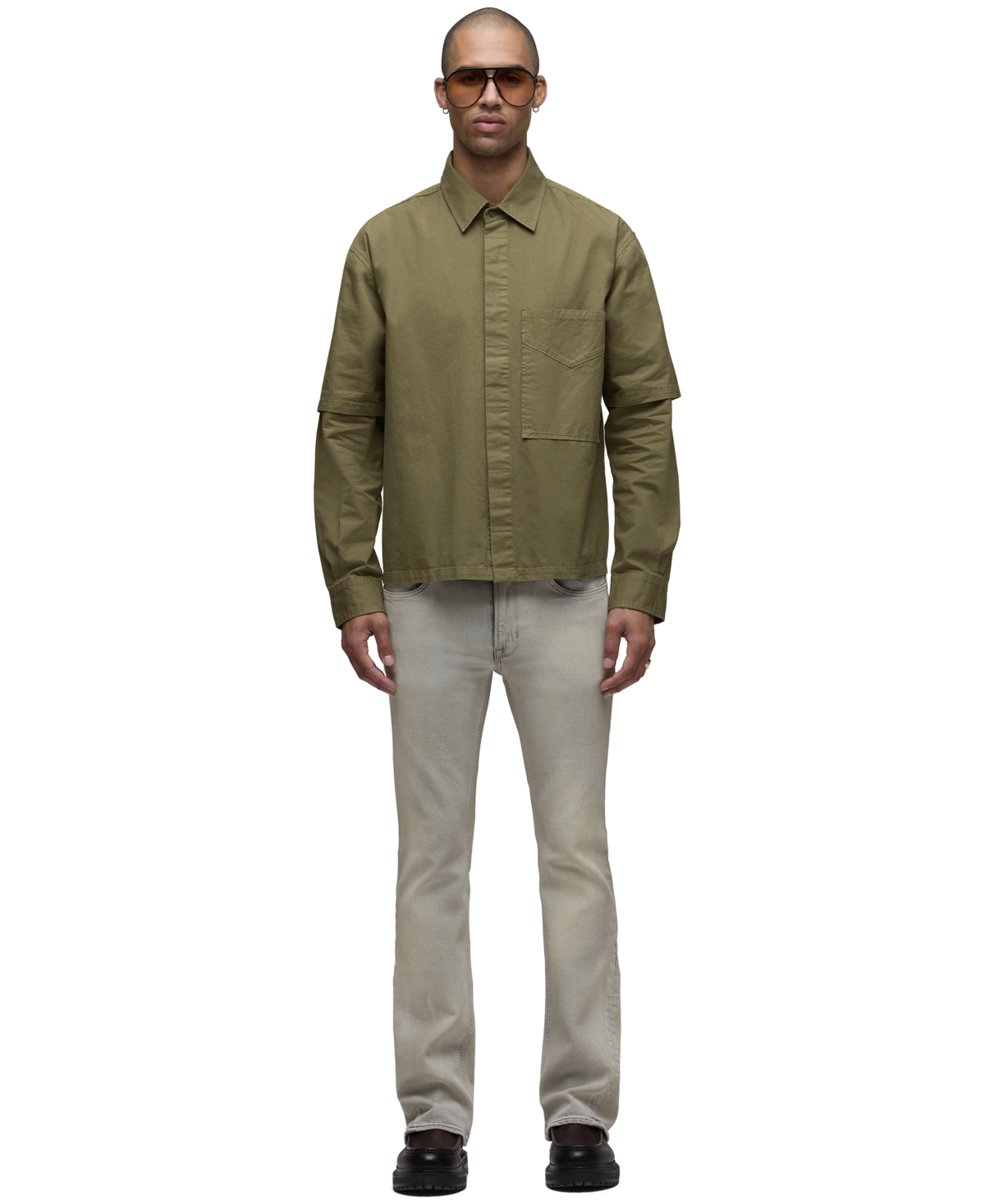 Hudson Jeans Men's Our Rex Layered Martini Classic Collar Shirt