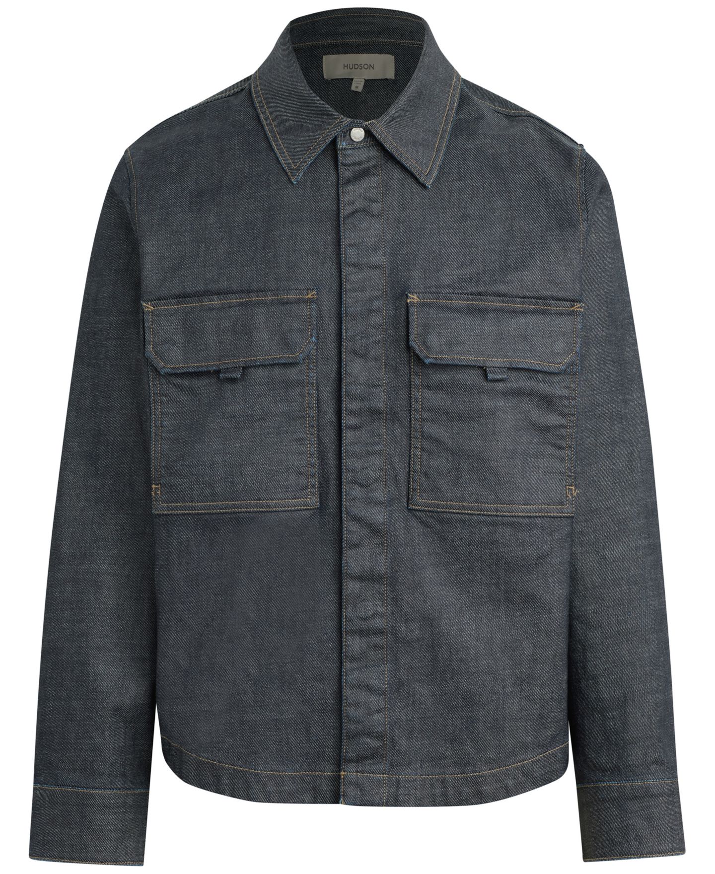 Мужская рубашка Hudson Jeans Coated Gunmetal Long-Sleeve, цвет: Графитовый металлик — фото 4