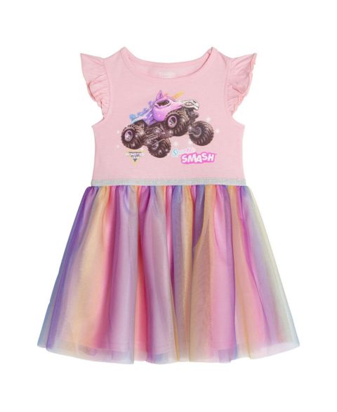 Платье Monster Jam Sparkle Smash Tutu Dress для девочек, цвет: Розовый