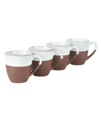 William Crest 4 Piece Coffee Mug Set, 15oz Stoneware Reactive Cups, Round Large Coffee Mugs-Assorted Colors