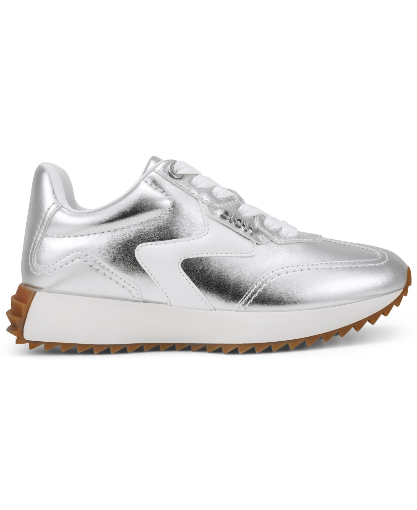 Женские кроссовки DKNY Nicky Lace-Up, цвет: Серебряный / Белый — фото 2