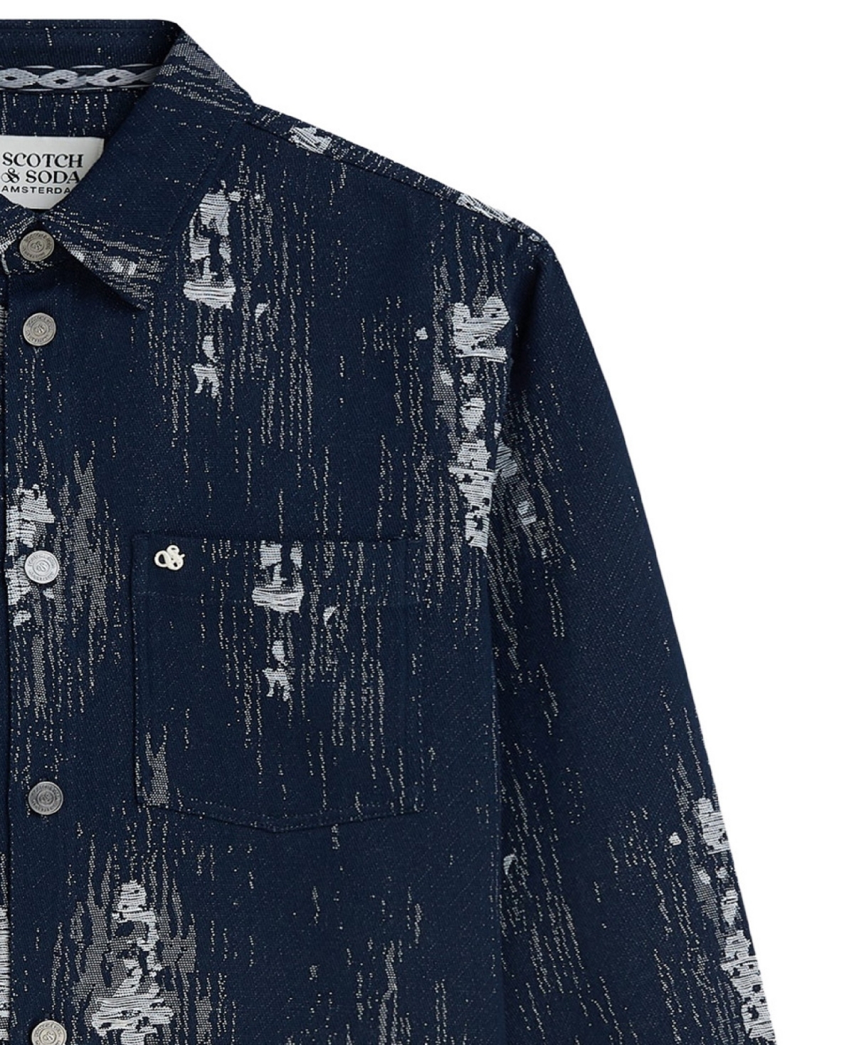 Scotch & Soda Men's Jacquard Regular-Fit Overshirt
