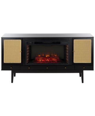 Simms Midcentury Fireplace with Media Storage