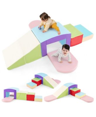 6-Piece Foam Climbing Play Set with Tunnel for Toddlers