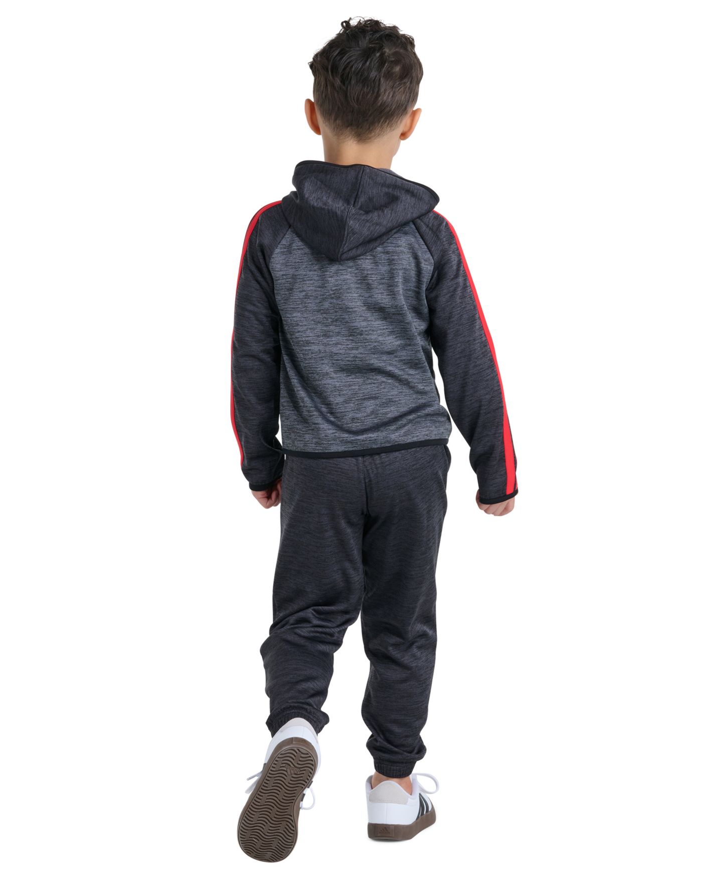 Детский комплект adidas: куртка с длинным рукавом и джоггеры, 2-7 лет, цвет: Чёрный / Красный — фото 4