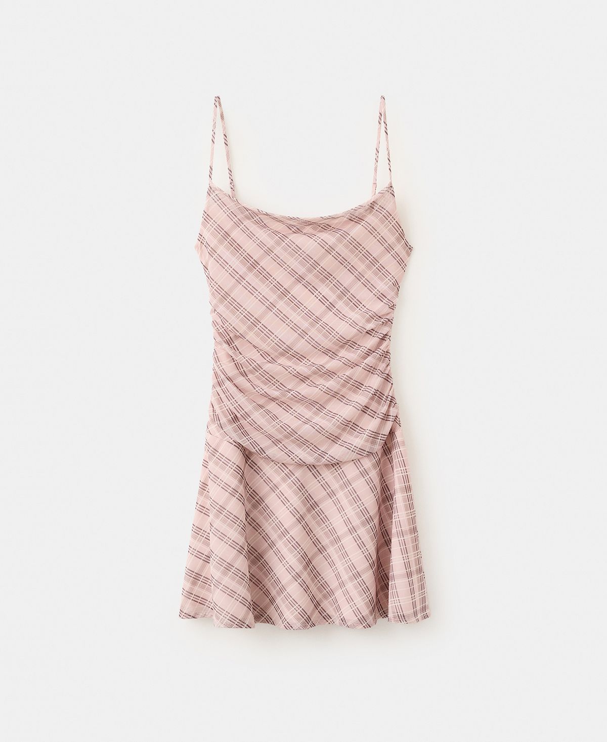 Mango Women's Gathered Checked Dress view 2 — MAYCSS fashion products