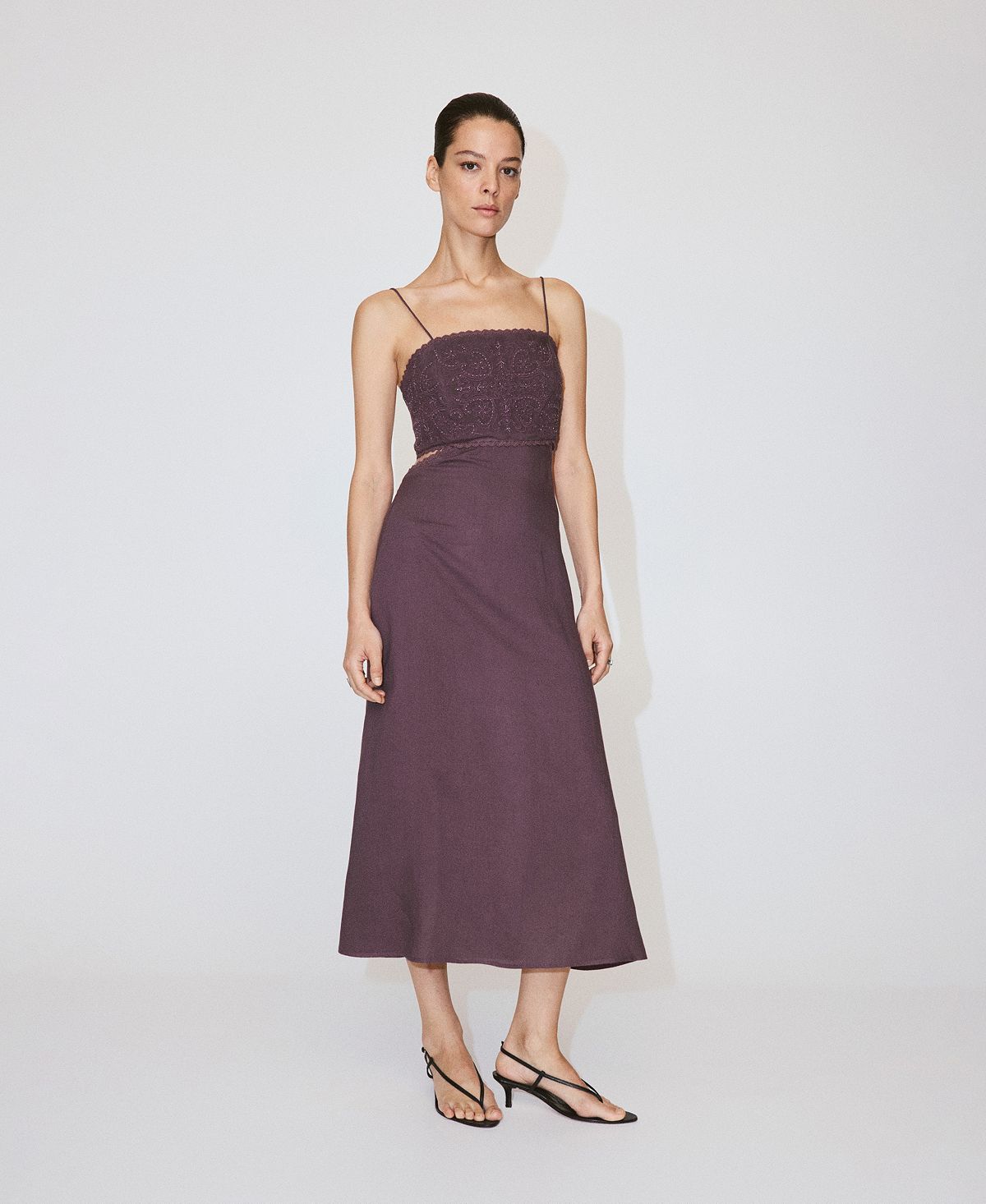 Mango Women's Cutout Embroidered Beaded Dress view 1 — MAYCSS fashion products
