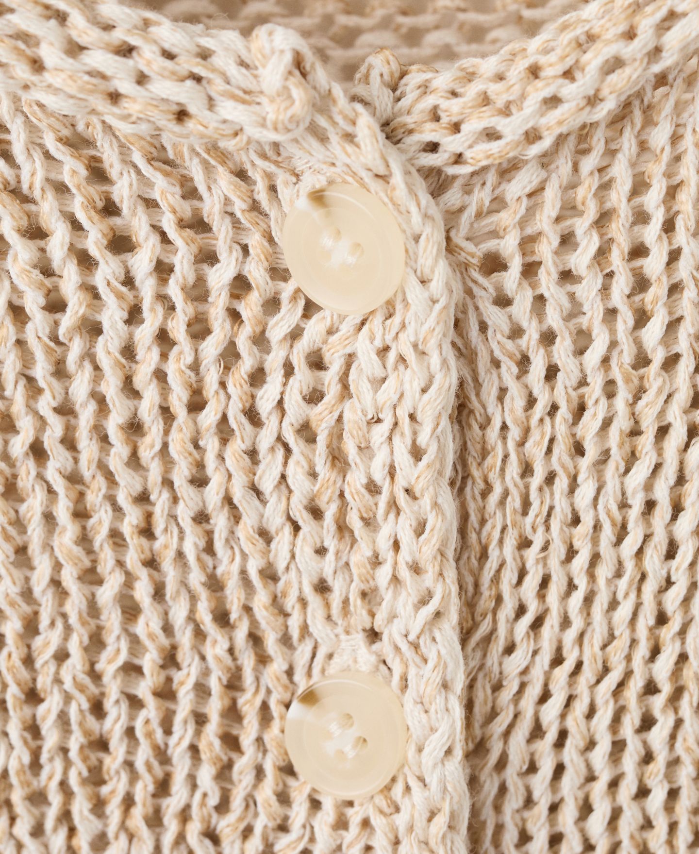 Женский жилет Mango Buttons Heathered Knit, цвет: Светлый бежевый — фото 3
