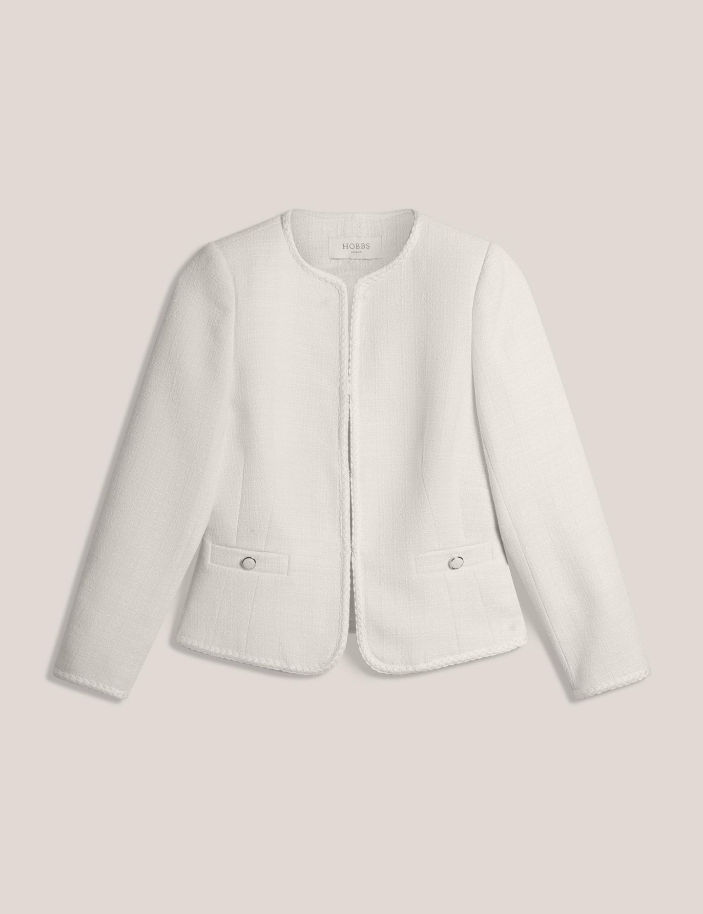 Женская куртка Hobbs London Otillia Textured, цвет: Слоновая кость — фото 5