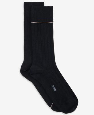 Men's Ribbed Cotton-Blend Dress Socks, 2-Pack