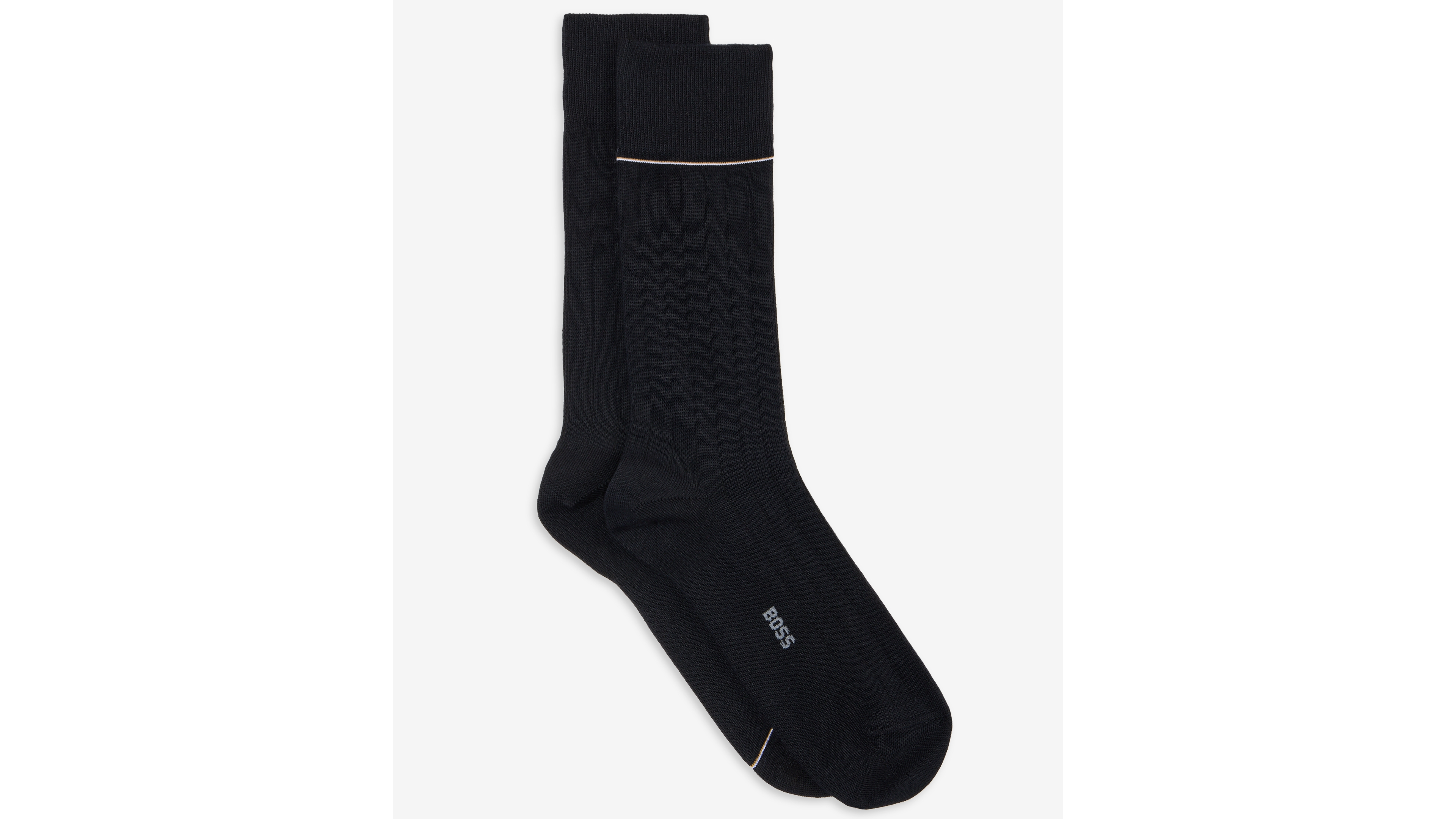 Hugo Boss Men's Ribbed Cotton-Blend Dress Socks, 2-Pack