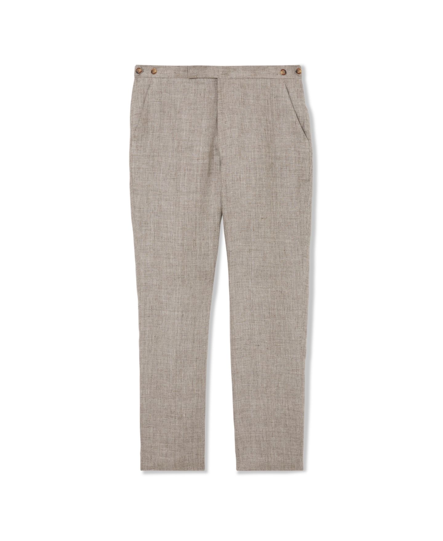 Мужские брюки REISS Amore Linen Tailored-Fit Suit, цвет: Серо-коричневый коричневый — фото 2