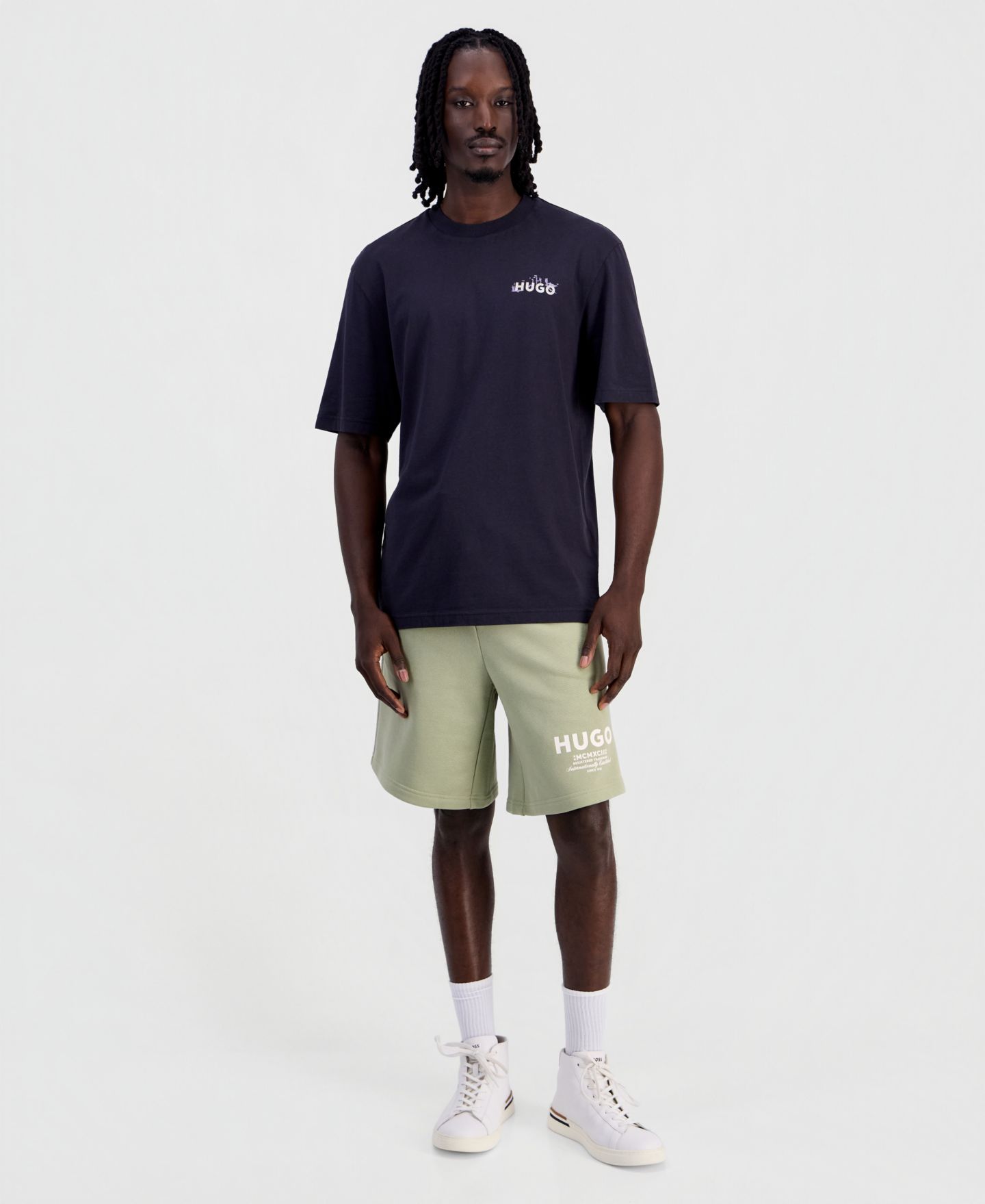 Мужская футболка Hugo Boss HUGO by Noxwash Graphic Crewneck, цвет: Чёрный — фото 2
