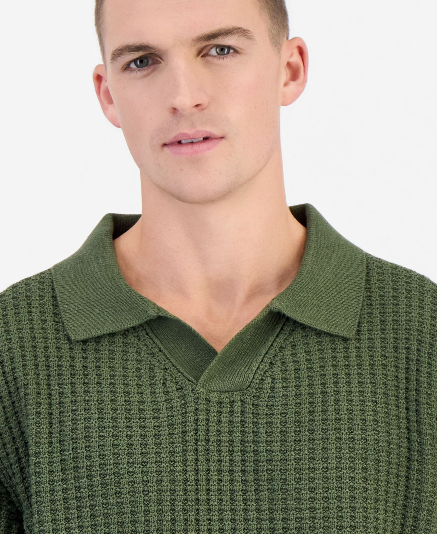 Мужское поло Hugo Boss Spero Waffle-Knit Polo Shirt, цвет: Зелёный — фото 3