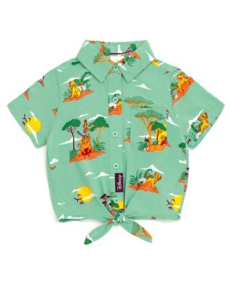 Toddler Girls Short Sleeve Button Down Shirt