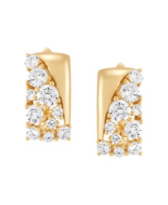 Lab-Grown White Sapphire (2 ct. t.w.) Hoop Earrings in 14k Yellow Gold-Plated Sterling Silver