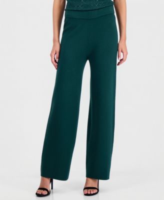 Women's Heatset Sweater Wide-Leg Pull-On Knit Pants