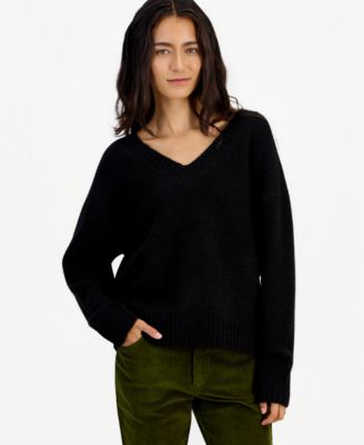 Women's Marled Long-Sleeve V-Neck Pullover