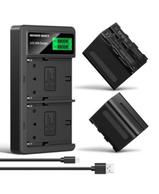 NP-F970 Camera Battery and Charger with 7800mAh for Sony NP-F-series devices