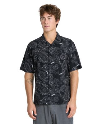 Men's Cotton Viscose Blend Collared Button-Up Shirt