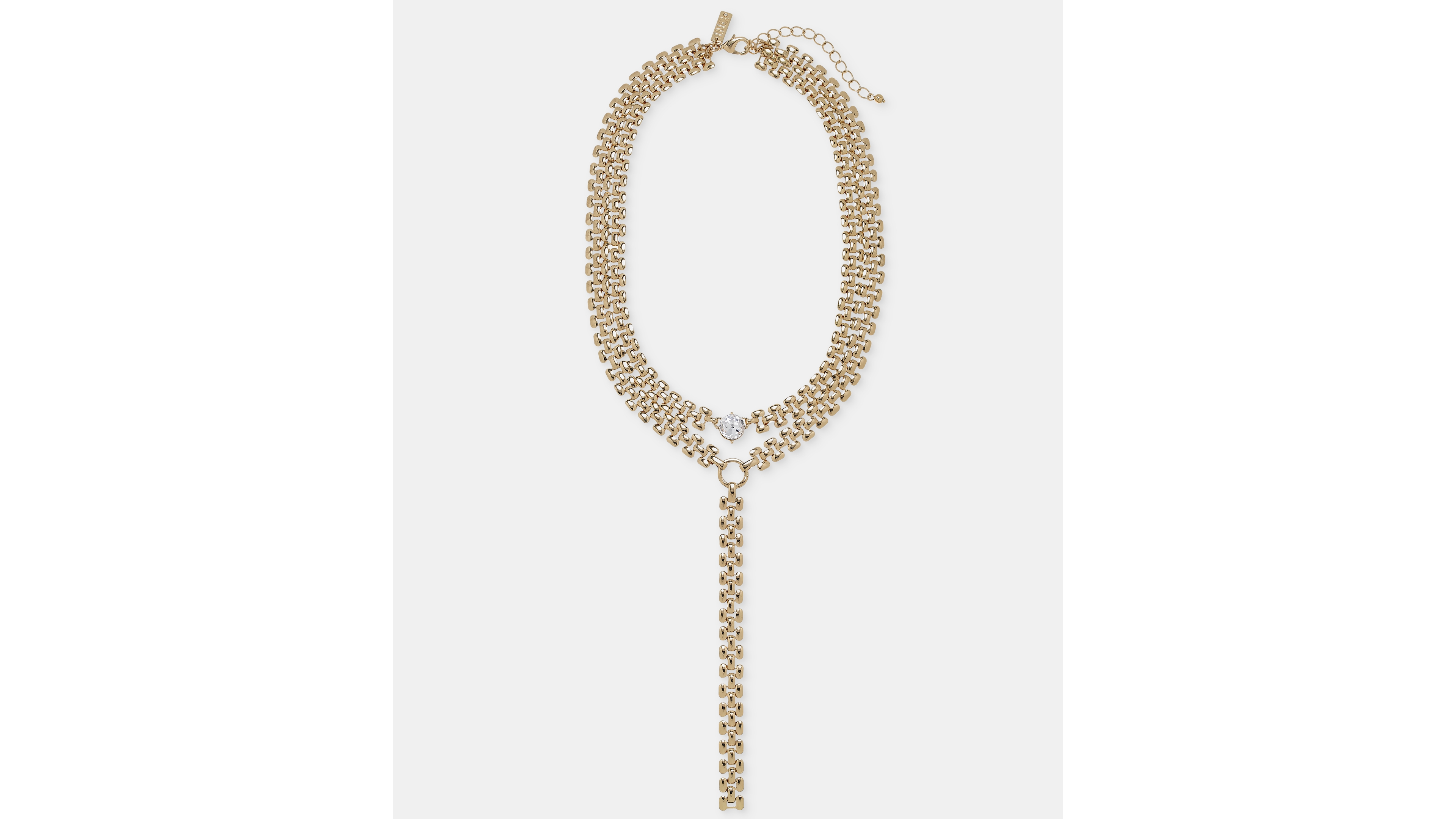 I.n.c. International Concepts Crystal Layered Lariat Necklace, 17" + 3" extender, Macy's Exclusive