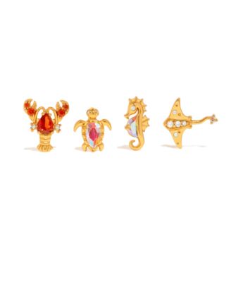 Crystal Summer Catch Stud Earrings Set