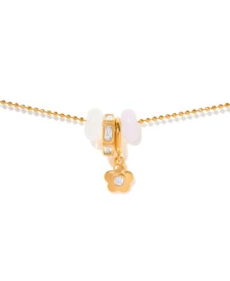 Crystal Flower Dash Charm Necklace