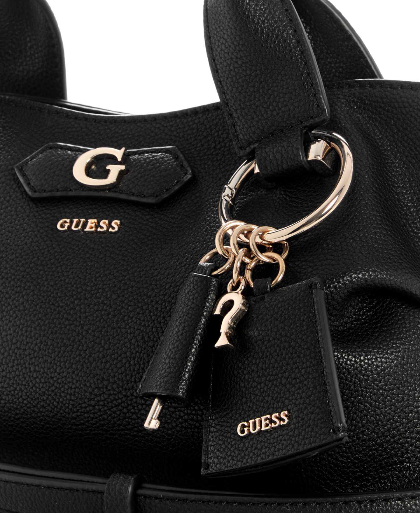 Женская сумка GUESS Suzy Small Dual Handle Satchel Handbag, цвет: Чёрный — фото 4