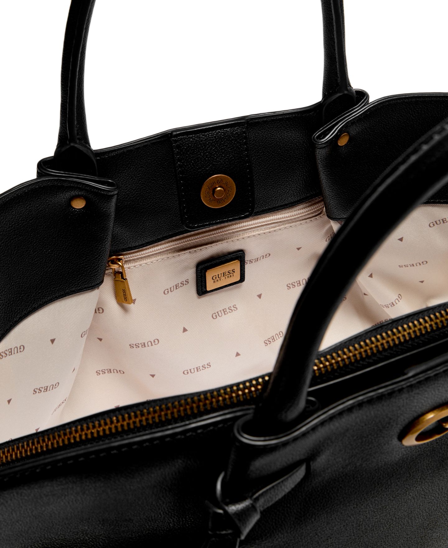 Женская сумка GUESS Allegra Girlfriend Extra-Large Satchel Handbag, цвет: Чёрный — фото 3