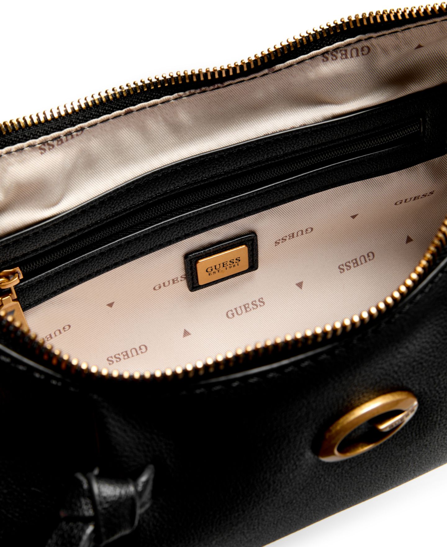 Женская сумка GUESS Allegra Large Shoulder Handbag, цвет: Чёрный — фото 3