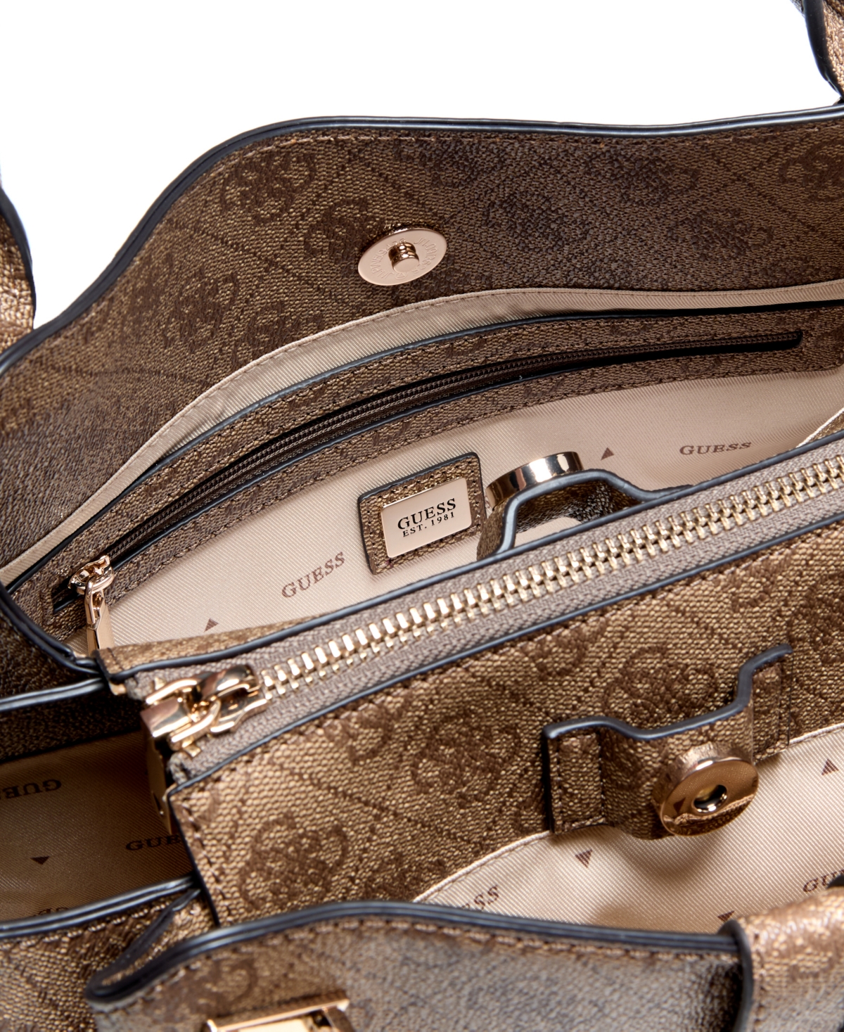 Guess Yvonne Logo Girlfriend Medium Satchel Handbag