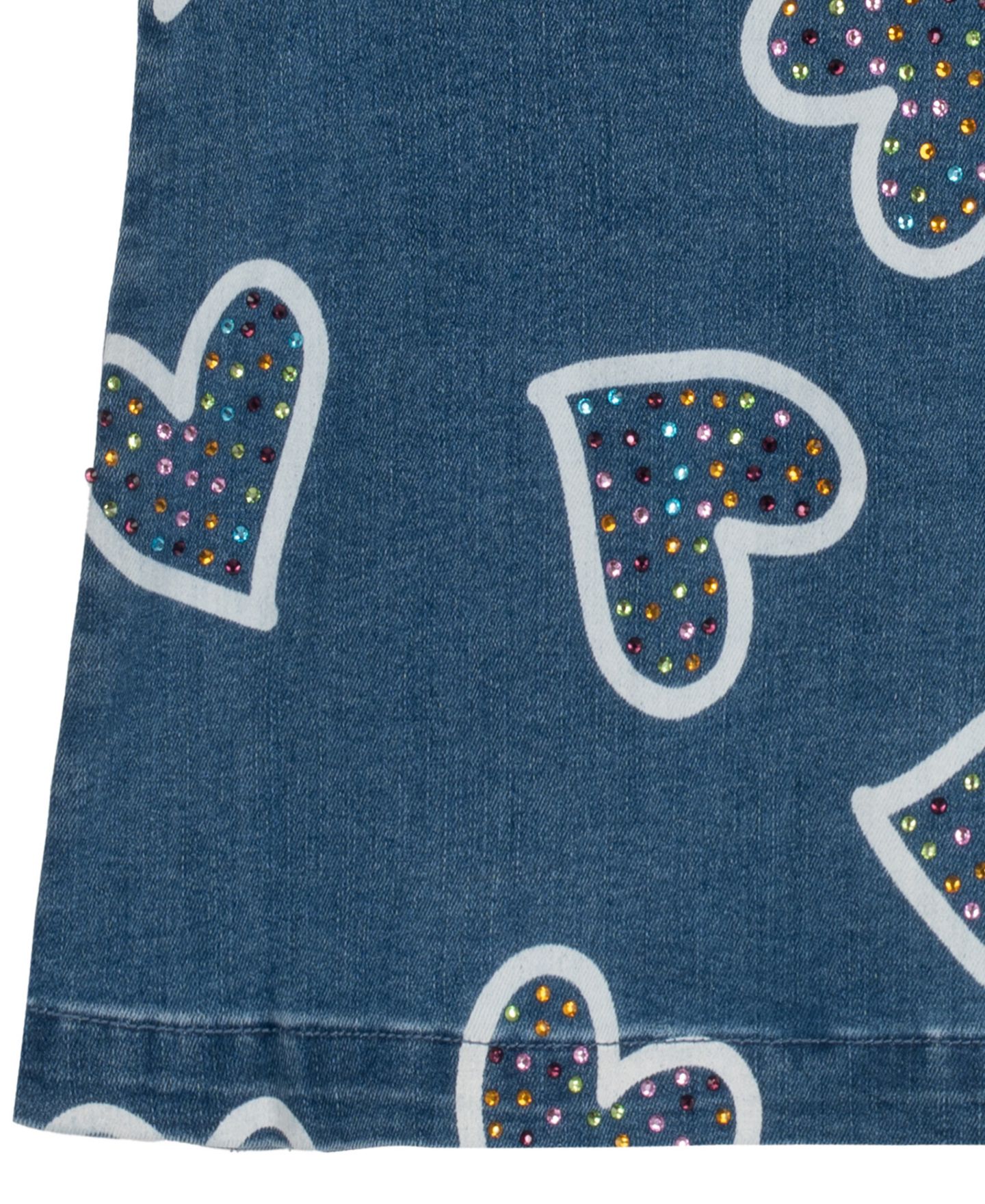 Rare Editions Girls' 2T-6X Short-Sleeve T-Shirt and Denim Jumper, 2-Piece Set, цвет: Синий — фото 7