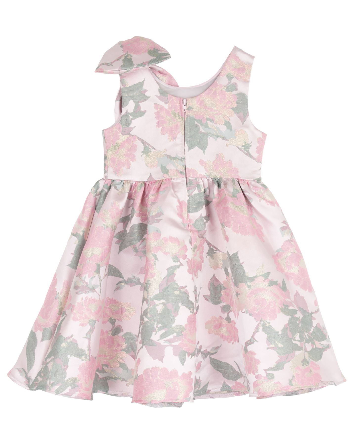 Платье Rare Editions Brocade Bow Shoulder Dress для девочек, цвет: Розовато-лиловый — фото 5